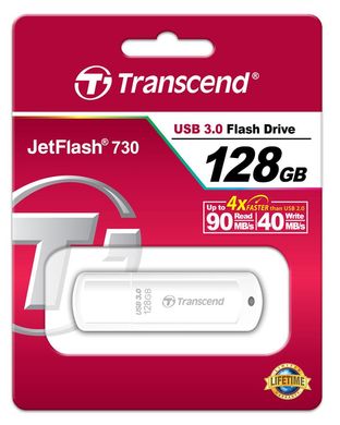 USB накопичувач Transcend 128 GB USB 3.1 JetFlash 730 White (TS128GJF730)