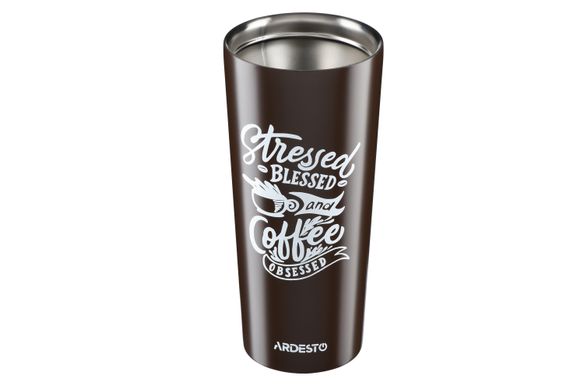 Термочашка Ardesto Coffee time Cup 450 мл, коричневий, нержавіюча сталь (AR2645DBB)
