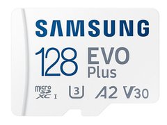 Карта памяти Samsung 128GB microSDXC C10 UHS-I U3 R100/W60MB/s Evo Plus V2 + SD адаптер (MB-MC128KA/RU)
