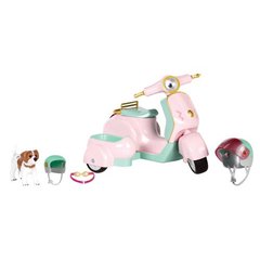 Скутер с коляской и собачкой (свет), транспорт для кукол, Lori (LO37034Z)
