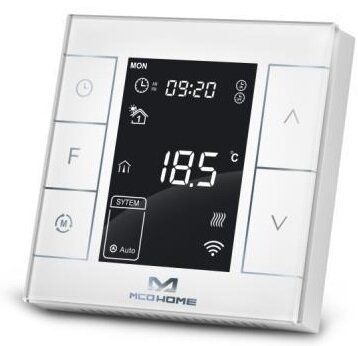Розумний термостат MCO Home для водяної теплої підлоги/водонагрівача, Z-Wave, 230V АС, 10А, білий