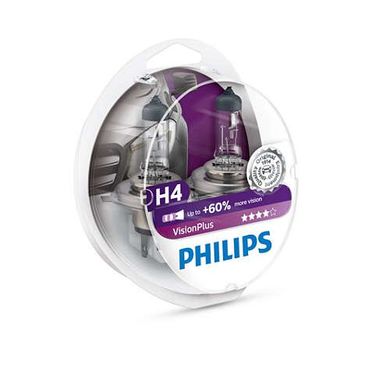 Автолампи Philips H4 VisionPlus, 2шт (12342VPS2)
