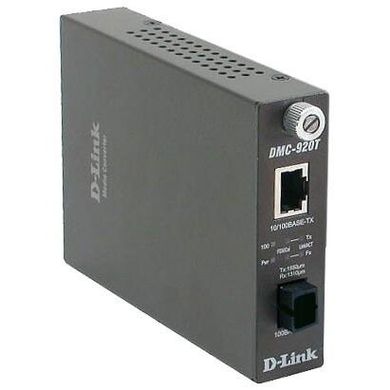 Медіаконвертер D-Link DMC-920T 1x100BaseTX - 100BaseFX, WDM (ТХ 1550нм, RX 1310нм) SM 20km, SC (DMC-920T)