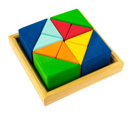 Конструктор nic дерев'яний Різнобарвний трикутник NIC523345