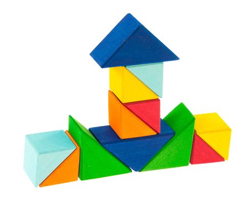 Конструктор nic деревянный Разноцветный треугольник NIC523345