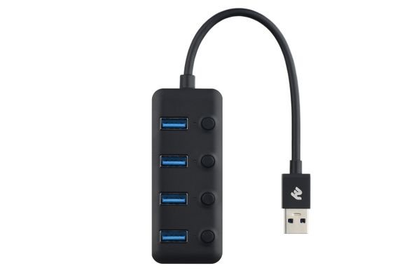 Адаптер 2Е USB-A to 4*USB3.0, Hub with switch, 0.25 м (2E-W1405)