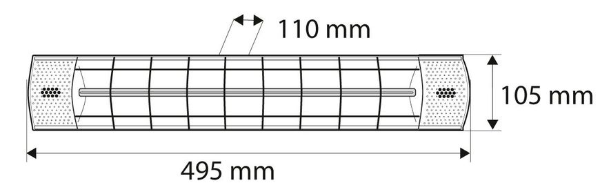Нагрівач інфрачервоний Neo Tools 2000 Вт 18 м кв. 49.5х10.5х11см IP65 (90-031)