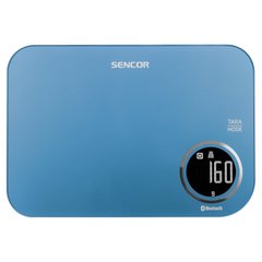 Весы Sencor кухонные 5кг подключение к смарфтону AAAx2 пластик синий (SKS7072BL)