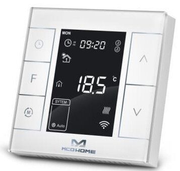 Умный термостат MCO Home для электрического теплого пола, Z-Wave, 230V АС, 16А, белый (MH7H-EH-WHITE)