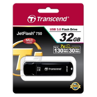 USB накопитель Transcend 32GB USB 3.1 JetFlash 750 Black (TS32GJF750K)