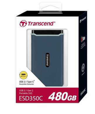 Портативный SSD USB 3.1 Gen 2 Type-C Transcend ESD350C 480GB Navy Blue (TS480GESD350C)