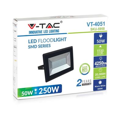Прожектор вуличний LED V-TAC, 50W, SKU-5959, E-series, 230V, 4000К (3800157625524)