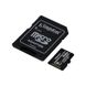 Картка пам'яті Kingston microSD 512 GB C10 UHS-I U3 A1 R100/W85MB/s + SD (SDCS2/512GB)