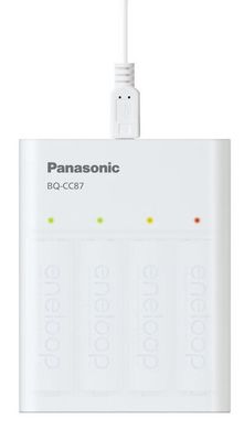 Зарядное устройство Panasonic USB in/out с функцией Power Bank, для АА/ААА аккумуляторов (BQ-CC87USB)