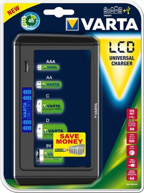 Зарядний пристрій VARTA LCD UNIVERSAL CHARGER (57678101401)