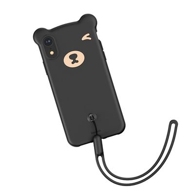 Чехол Baseus для iPhone XR Bear Silicone Black (WIAPIPH61-BE01)