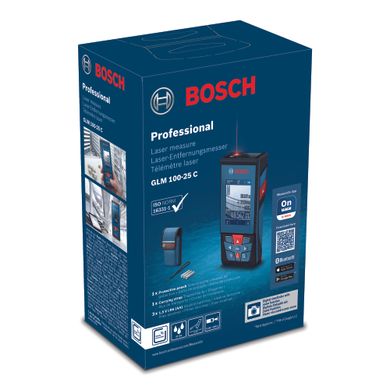Далекомір лазерний Bosch Professional GLM 100-25 C 0.08-100 м ±1.5 мм 360° Bluetooth (0.601.072.Y00)