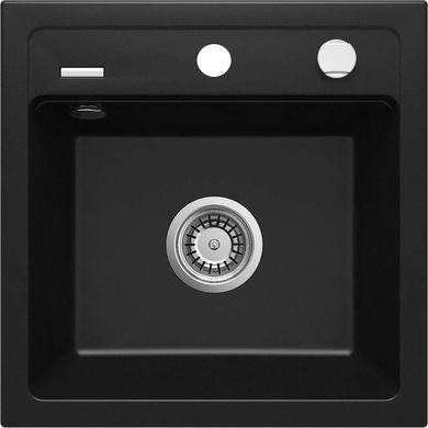 Мийка кухонна Deante Zorba граніт 440х440х184мм чаша — 1 накладна чорний (ZQZ_N103)