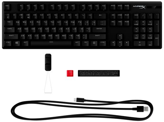 Клавіатура HyperX Alloy Origins Red USB RGB PBT ENG/RU, Black (639N3AA)